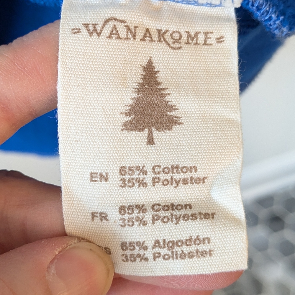 Wanakome Women's Blue Hooded Sweatshirt Cotton Size Large - Picture 7 of 9